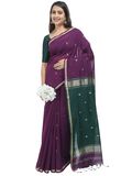Premium Soft Cotton Purple Saree